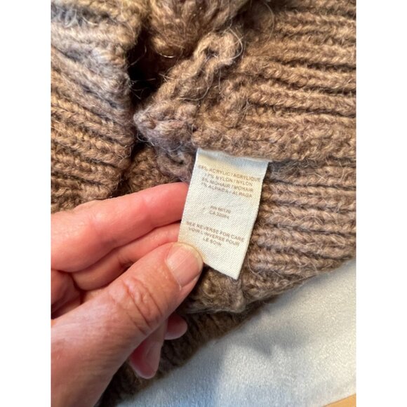 Free People Womens Crochet Knit Hooded Sweater Brown Cottagecore Y2K Twee Boho - Picture 7 of 12